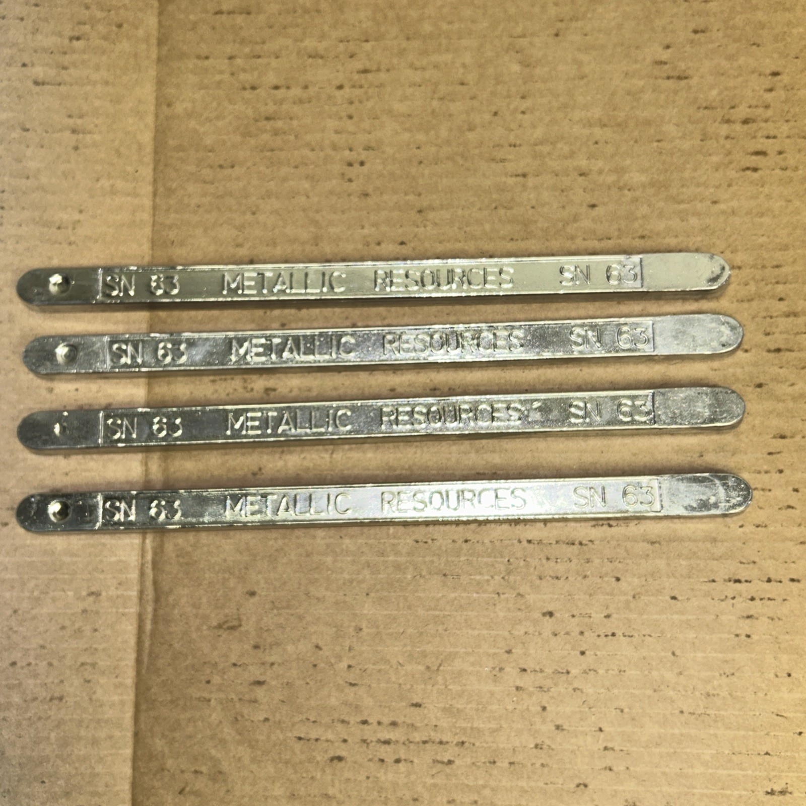 Metallic Resources 6 Pounds 63Sn Electrolytic Solder Bar (63%Tin) 4 Bars