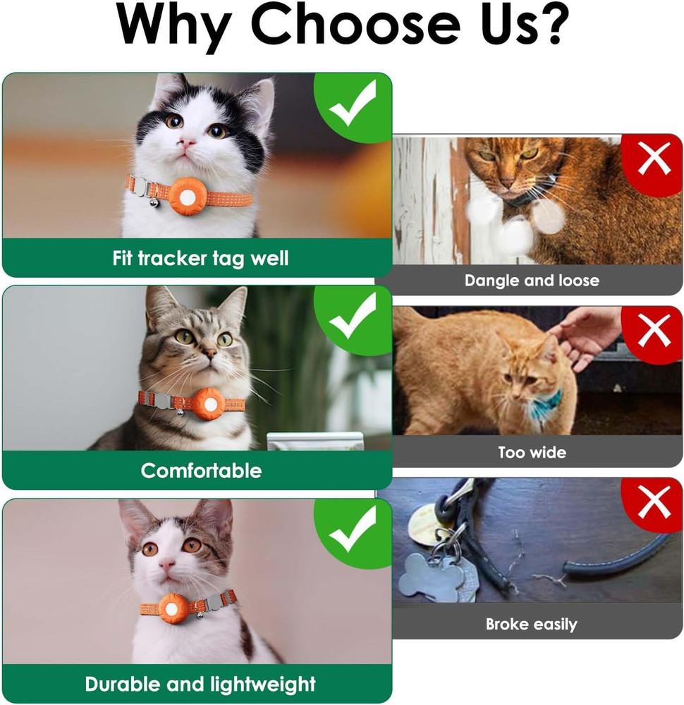 Cat Tracker, MINI Pet Tracker for Cats, Cat GPS Tracker Compatible with Apple Fi