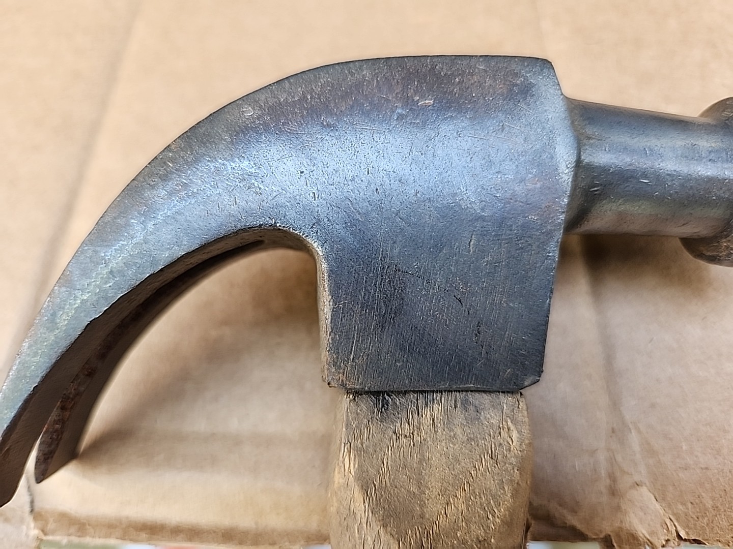 Vtg Heller USA Carpenter Claw Hammer Hickory Handle (Stamped Head)