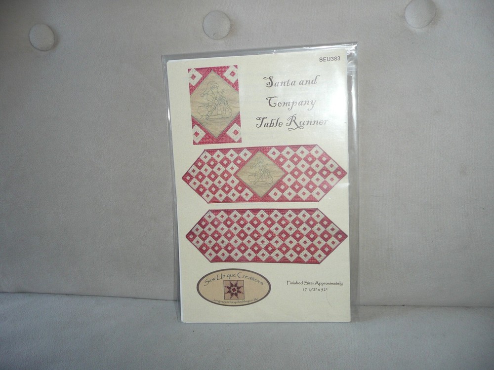 Sew Unique Creations Santa & Company Table Runner Pattern New