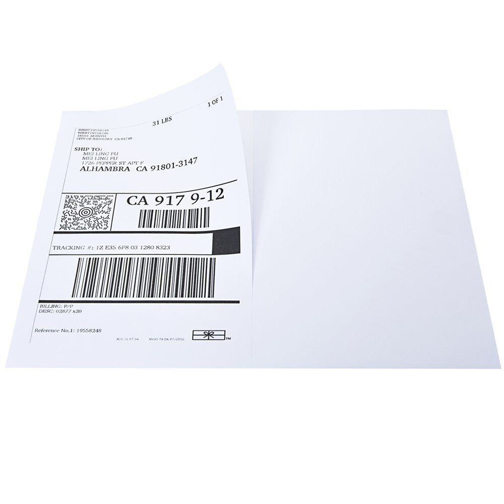 50-20000 Shipping Labels 8.5" x 5.5" Half Sheets Blank Self Adhesive 2 Per Sheet