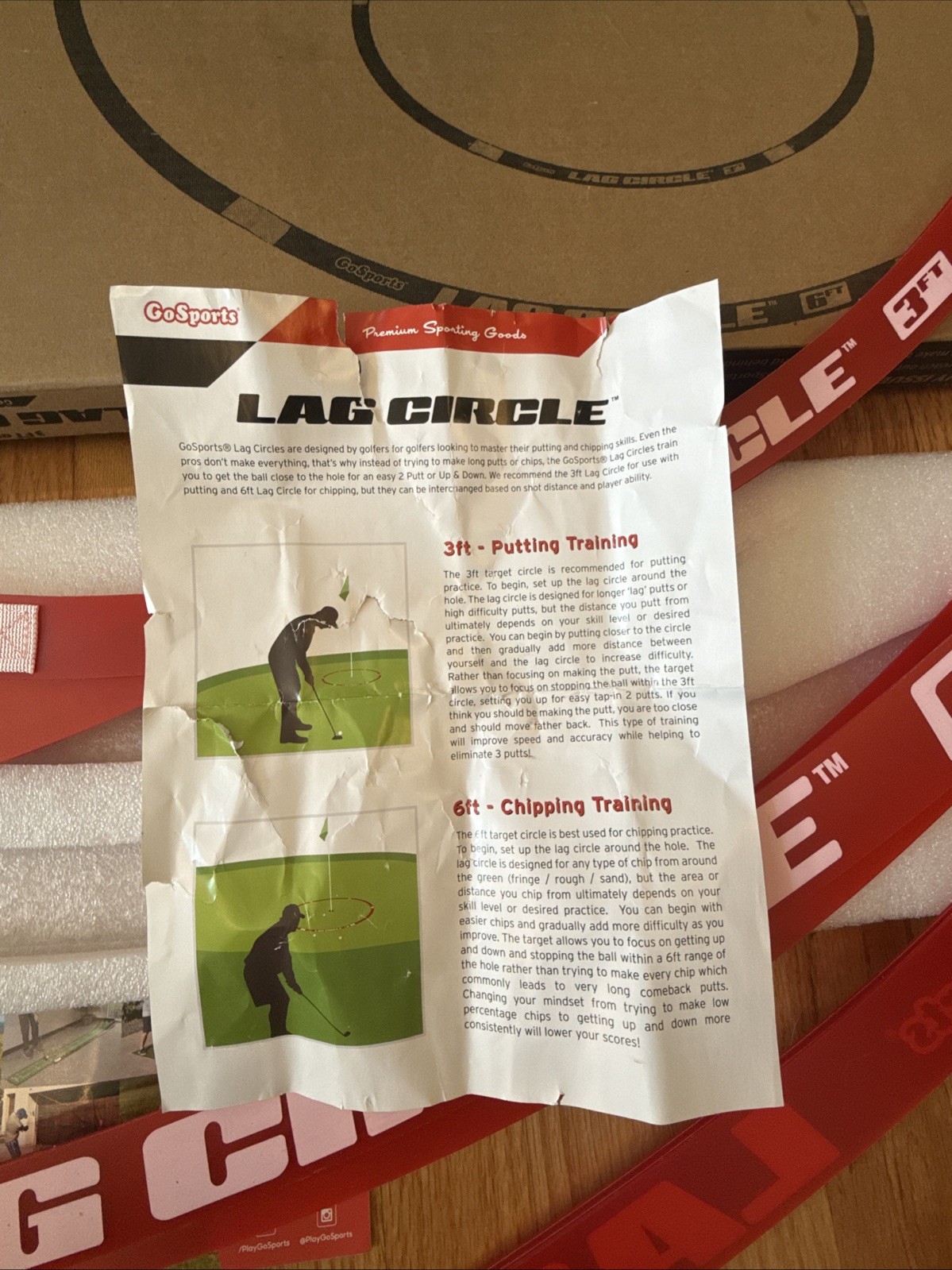 GoSports LAG Circle Putting and Chipping Training Tool - Includes 6 ft and 3 ft