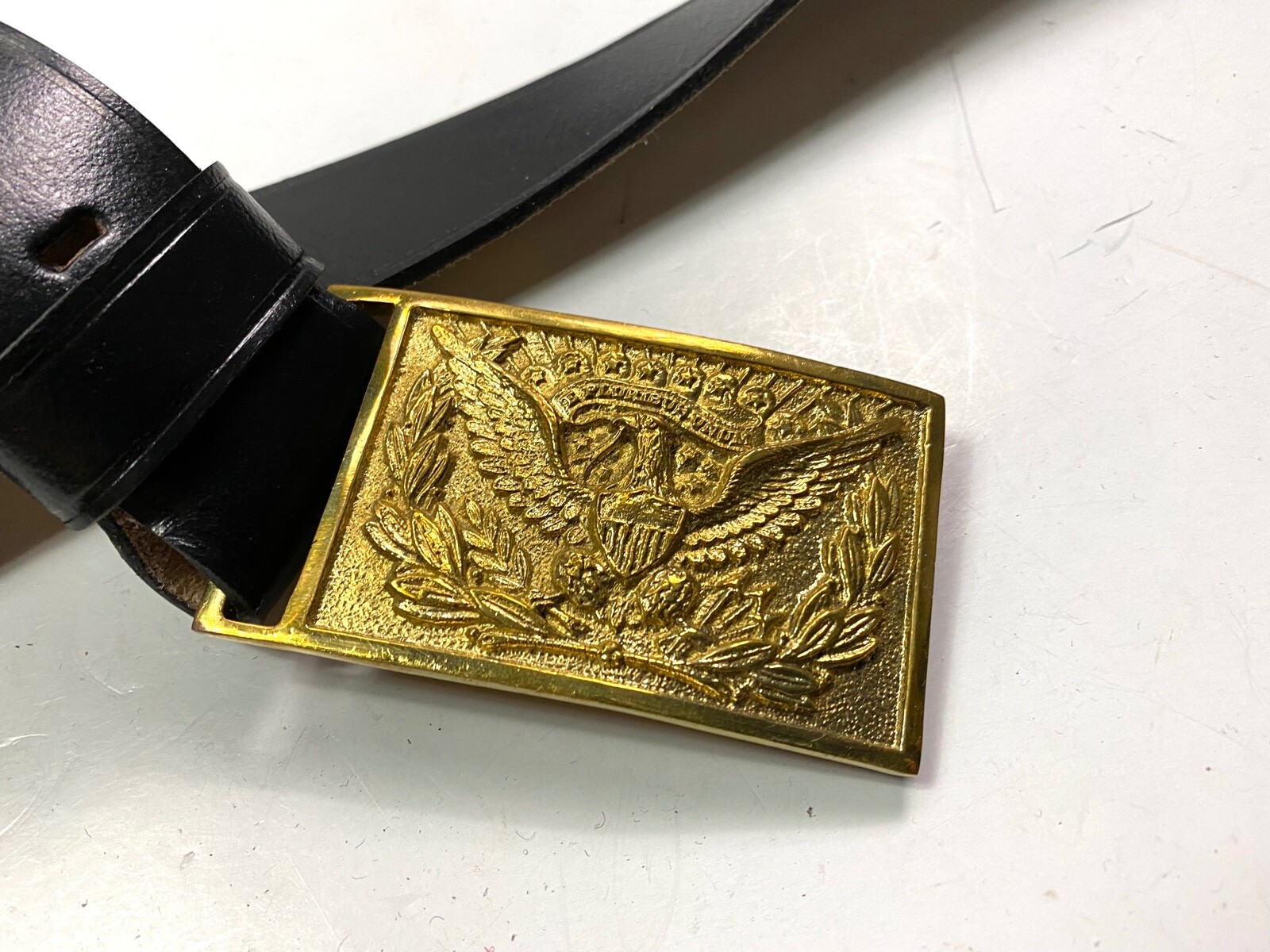 CIVIL WAR US UNION NCO FIELD BELT & BUCKLE- SIZE 2 (FITS 34-44 INCH)