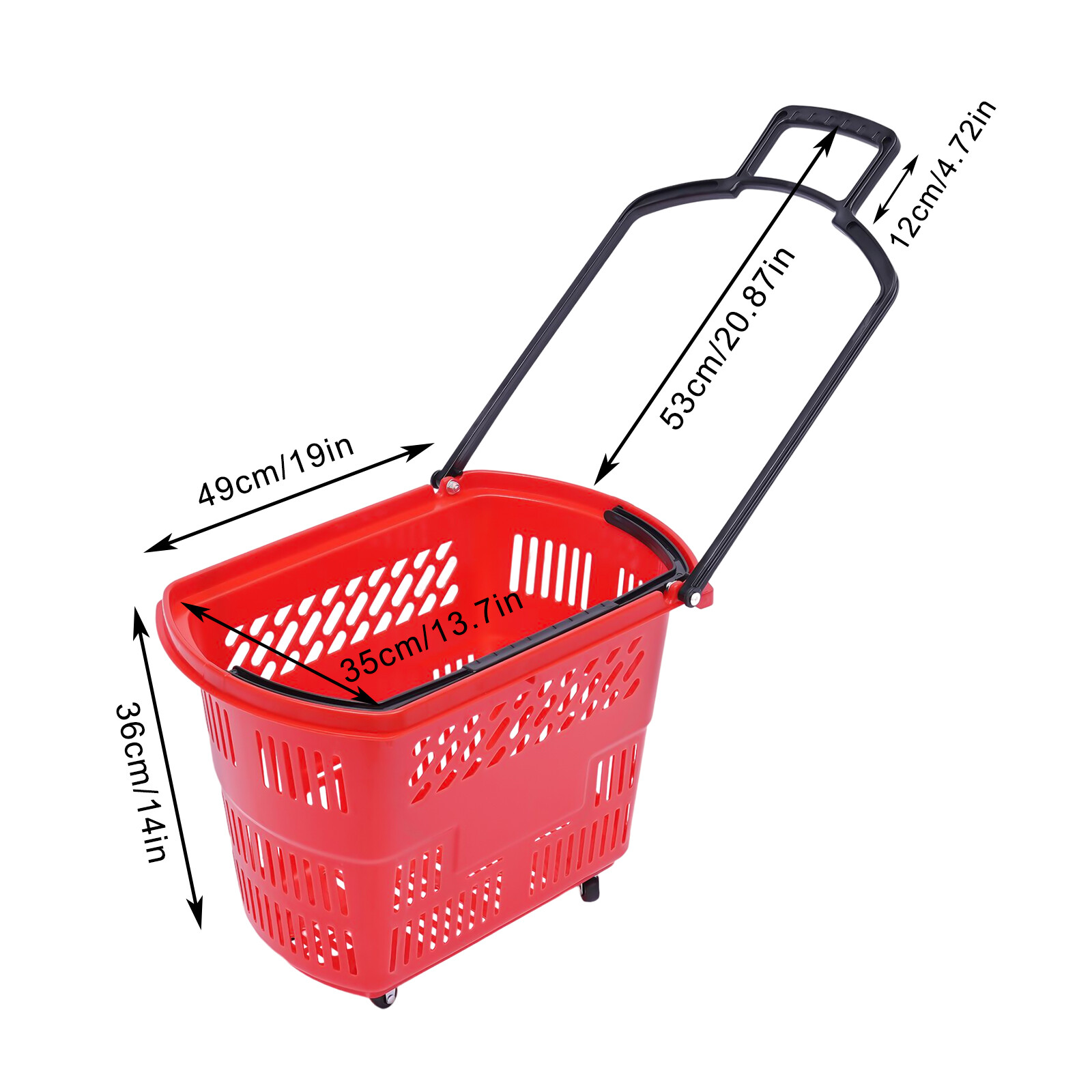 Trolley Rolling Shopping Baskets 6 pcs Plastic 35L with Handles Shopping Carts