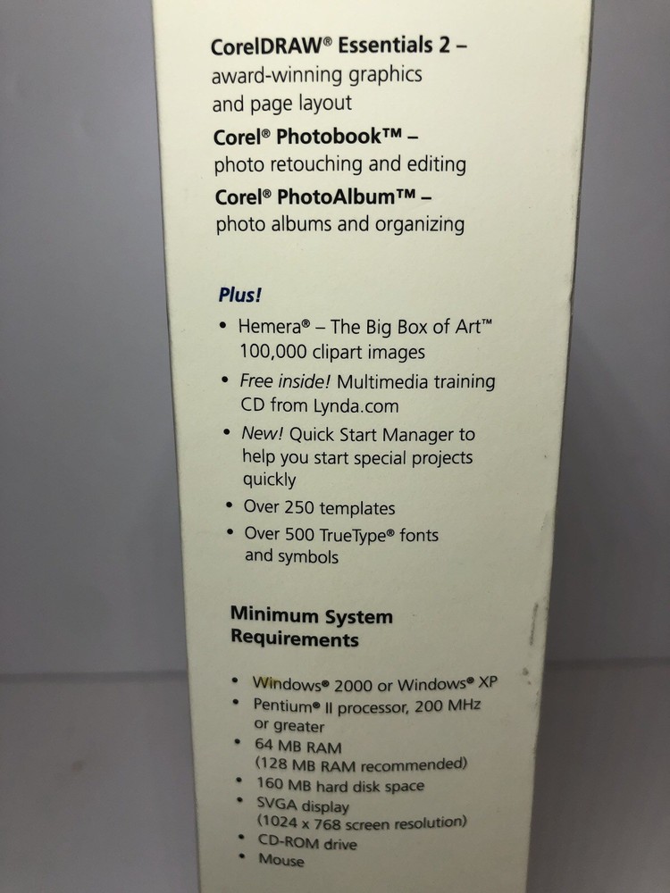 Corel Drawing Essentials 2 Windows ESS2ENGPC Photo Editing Suite Program