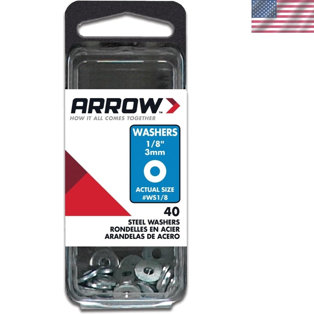 Versatile 1/8-Inch Steel Flat Washers, 40-Pack for Efficient Project Completion