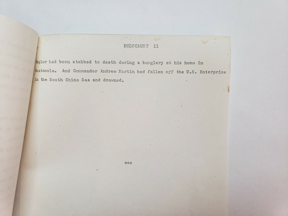 HOLOCAUST / Dennis McCarthy 1967 SYNOPSIS, based on novel by Anthony McCall