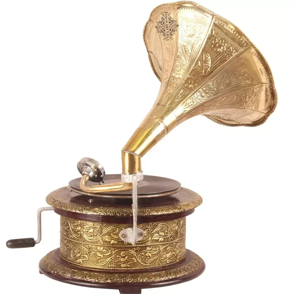 Antique HMV Gramophone Fully Functional Working Phonograph, win-up record player
