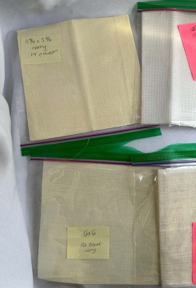 Assorted Cross Stitch Fabric - See Pictures