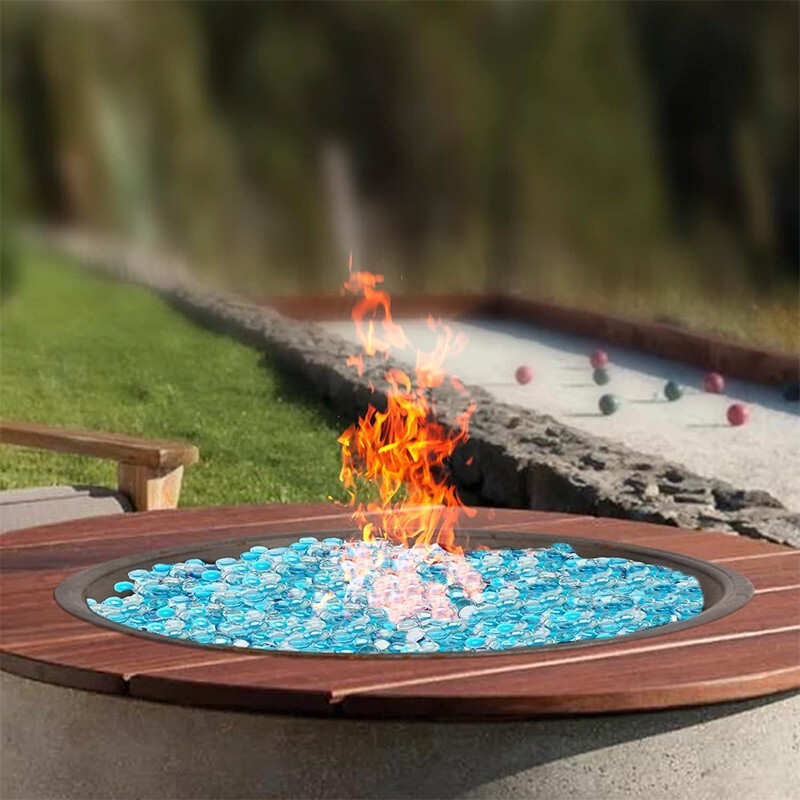 1/3/5 lb flat bead fireproof glass stone for natural fireplace and landscaping