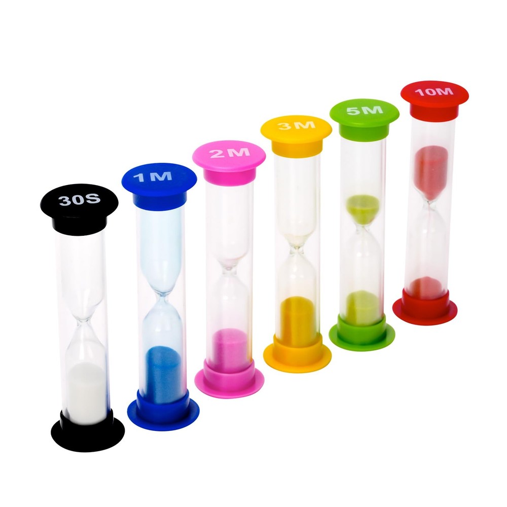 Plastic Sand Timer Sandglass Hourglass Sand Clock Timer 30 sec, 1 min, 2 mins...