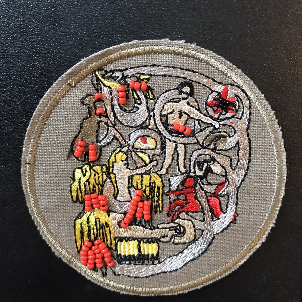 STRANGE BEADED PATCH ODD P51 PATCH BADGE SEW ON EMBROIDERY