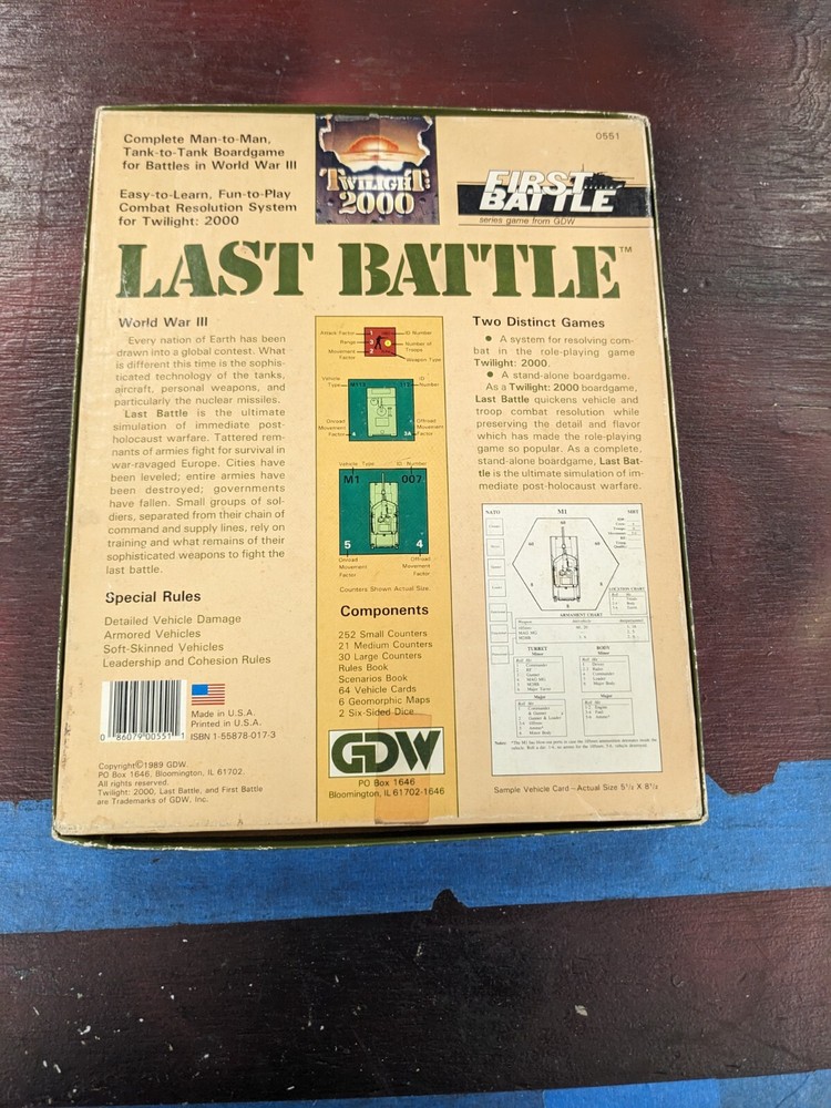 Last Battle Box Set Twilight 2000 GDW 0551