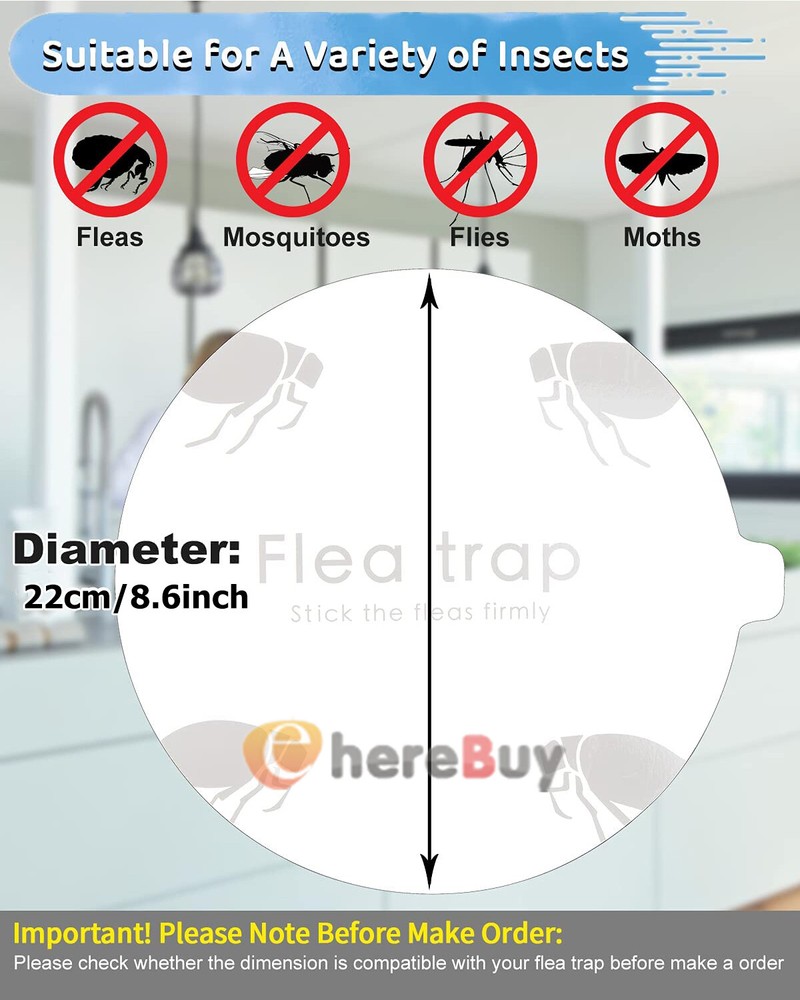 5Pcs Disposable Flea Trap Sticker Bug Dome Flea Trap Refill Flea Glue Discs Safe
