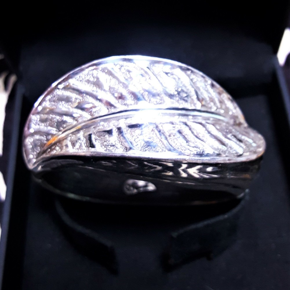 1960s Modernist Designer RAME Hinged Clamper Bangle Bracelet Leaf MCM Vintage
