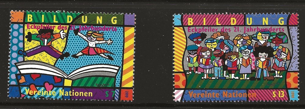 UN Scott #Vienna 266-67, Singles 1999 Complete FVF MNH