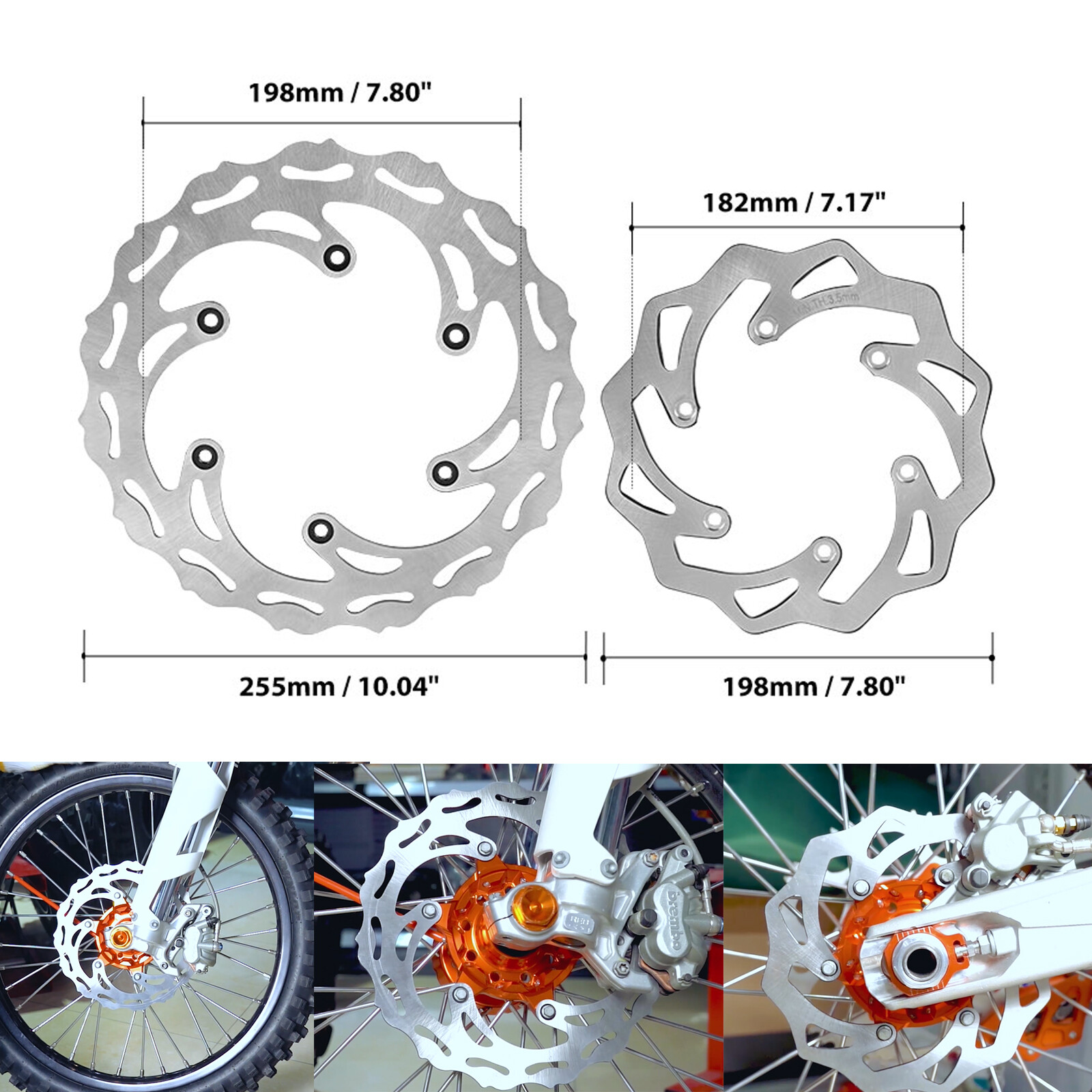 NICECNC Front Rear Brake Disc Rotor For KTM 125 250 300 350 450 EXC XCW SX XC F