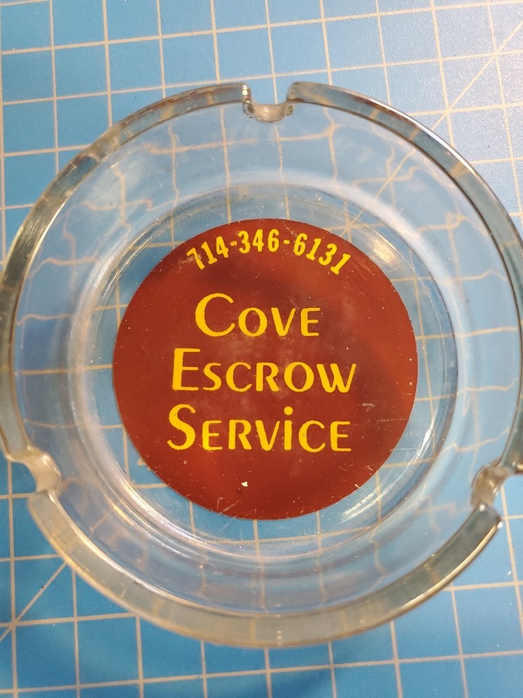Cove Escrow Co. Advertisement Clear Ashtray