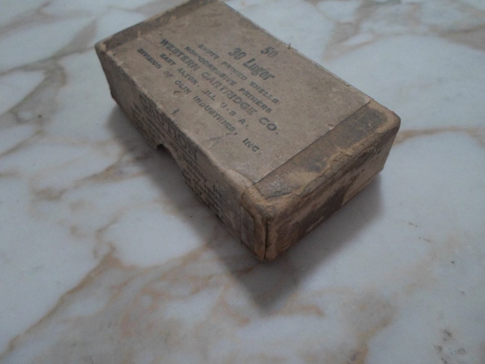 Vintage Western 30 Luger Primed Shell Empty Box