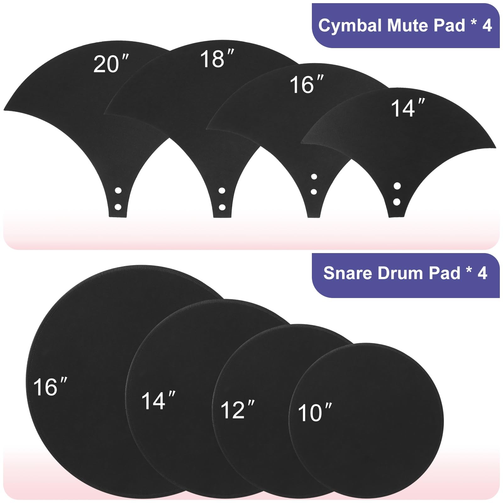 12-Piece Drum Mute Pads Set - Foam Silencer for 10 12 14 16 Inch...