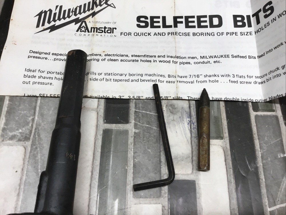 Vintage Milwaukee 1 3/4" Selfeed Bit