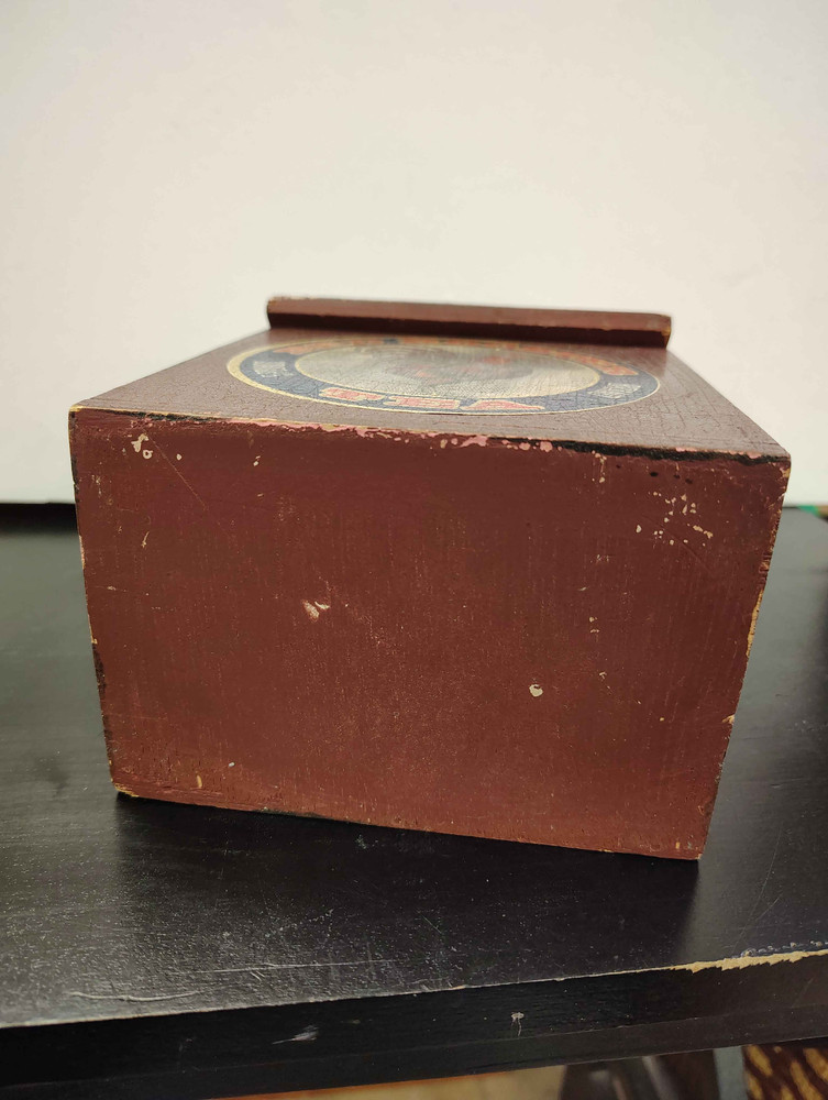 Wooden "Red Rooster Tea" Rustic Storage Box