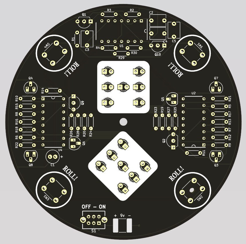 NEW! THT Soldering Practice Circuit Board Kit with Base - Electronic Dice