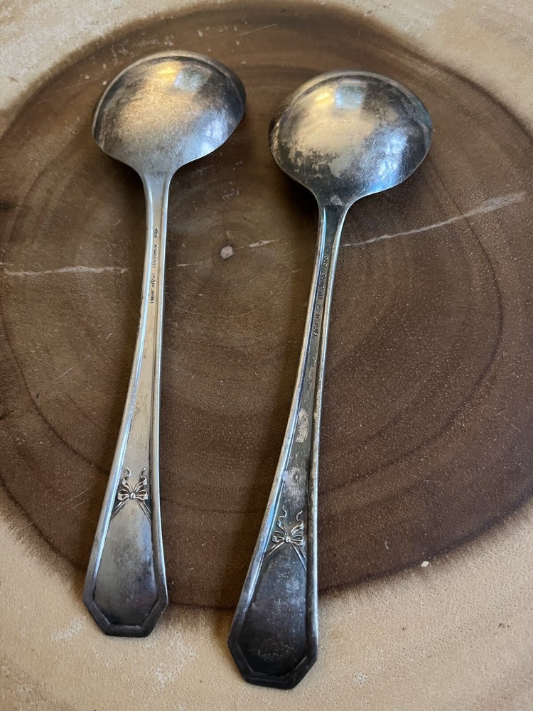 Old Company Plus Silver Plated Two Spoons One Has Silver Layer Defect See Pics