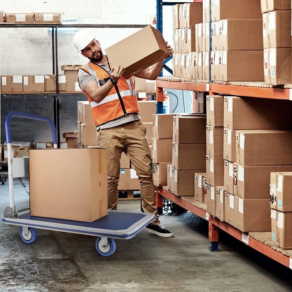 Folding Hand Truck Dolly Cart with Wheels Luggage Cart Trolley Moving 330lbs