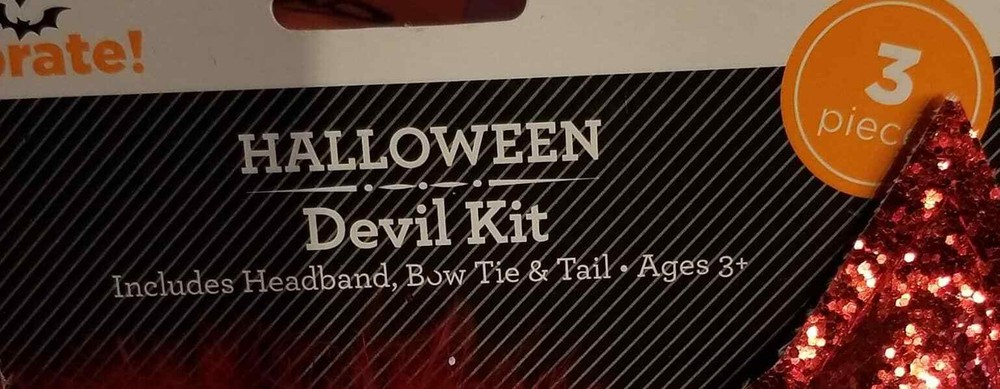 Halloween Devil Accessory Kit - Costume accessory for children, 3pcs/set Red