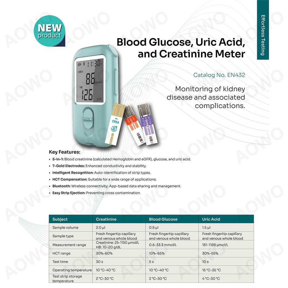 Blood Creatinine Test Meter – Home Kidney Function Checker Kit with 25 Strip