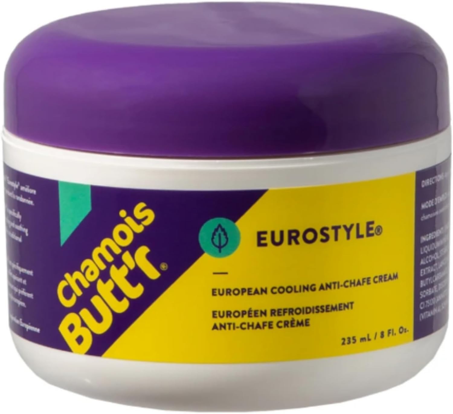 Chamois Butt'r Eurostyle Anti-Chafe Cream, 1 Jar 235ml/8oz