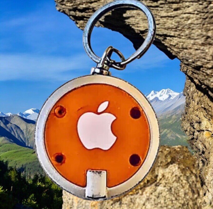 Apple Computer Logo Keychain & Mini LED Flashlight used