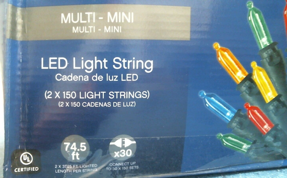 Celebrations 300 In/Outdoor Multi-Mini LED Light String (9467531) FS