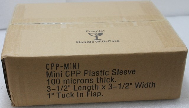 1000 pieces 3-1/2 x 3-1/2" Mini Clear CPP Plastic Sleeve with Flap 100 Micron