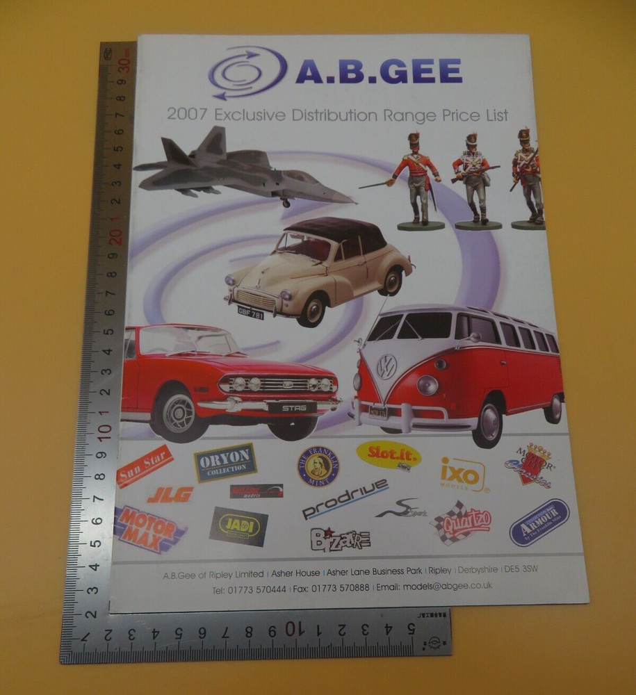 A B Gee 2007 Exclusive Distribution Range Price List Collectables