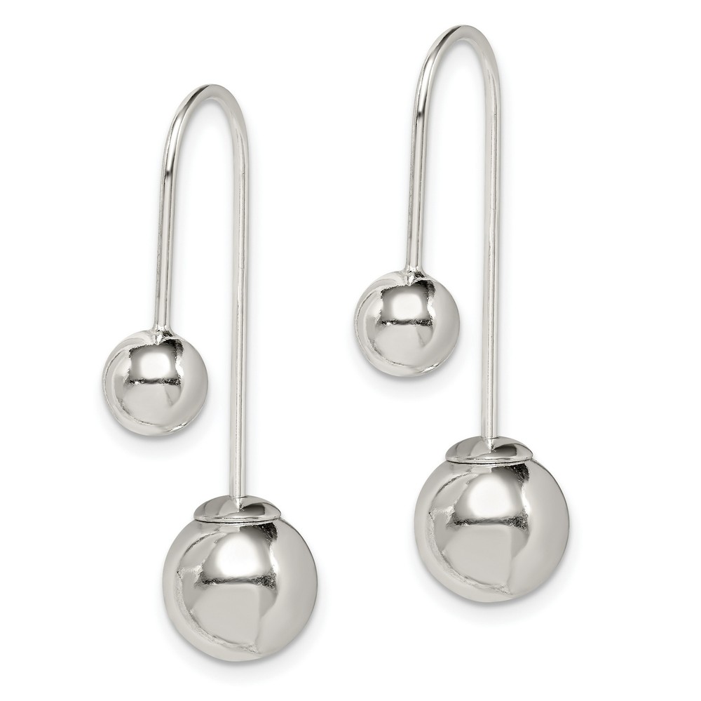 Sterling Silver Polished Front and Back Dangle Earrings