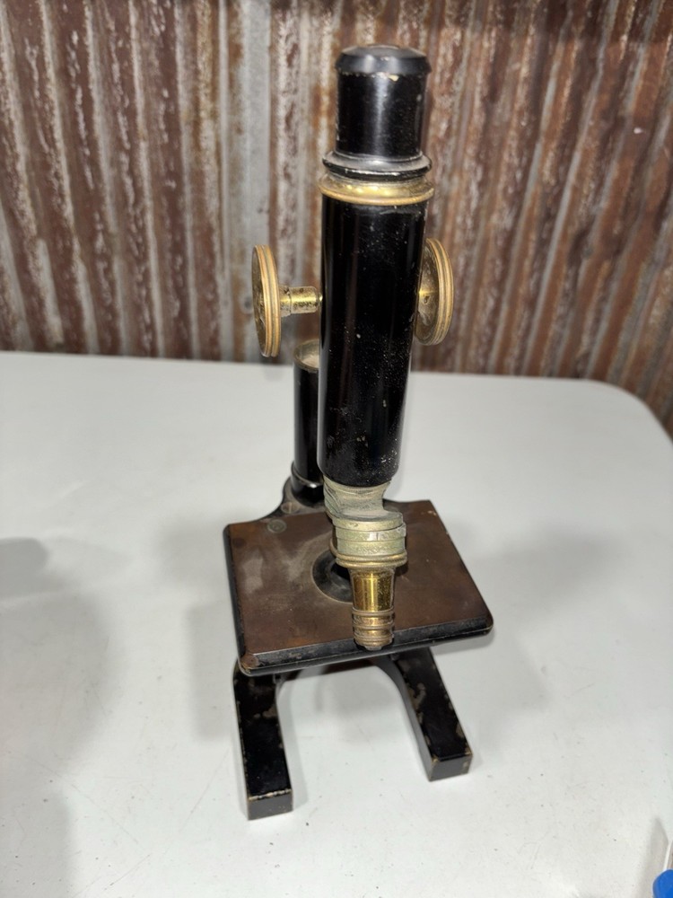 Antique American Professions Supply Scientific Instruments Microscope Brass Old