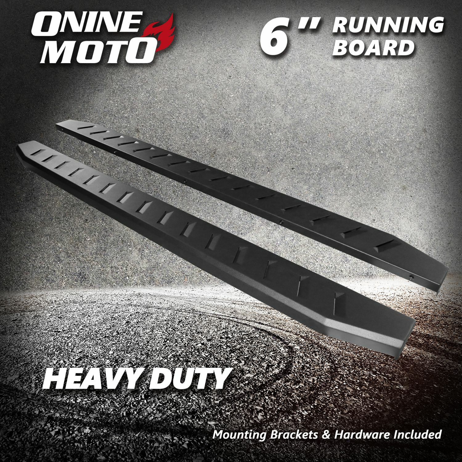 Fit 07-21 Toyota Tundra Double Cab 6" Black Heavy Duty Running Boards Side Steps