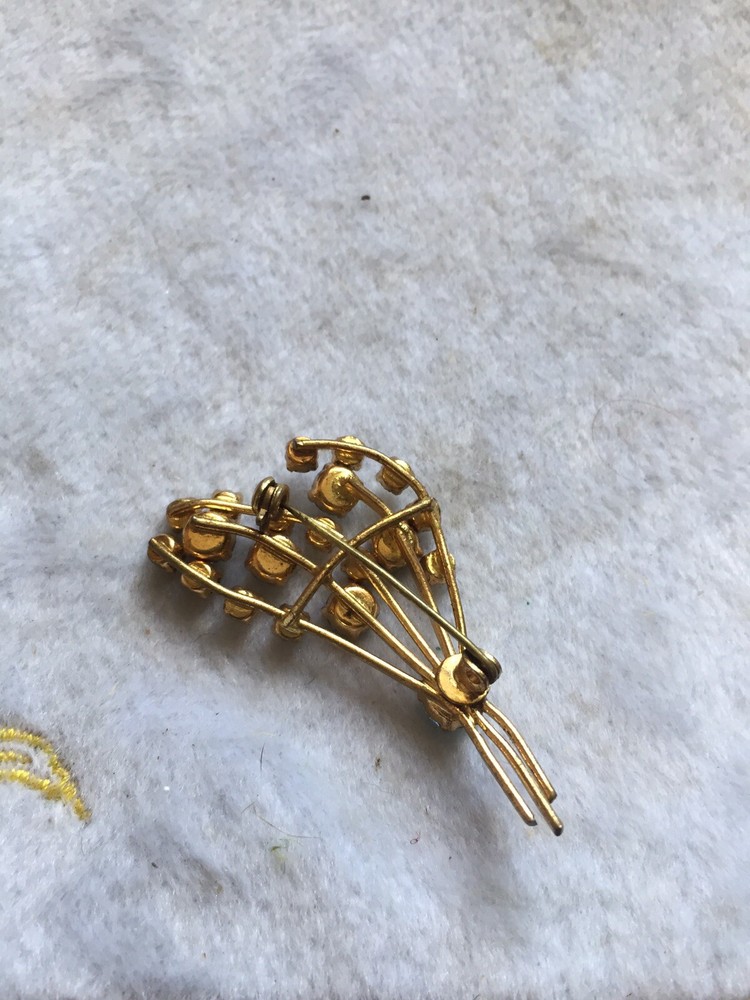 Gold Plated Crystal Flower Brooch