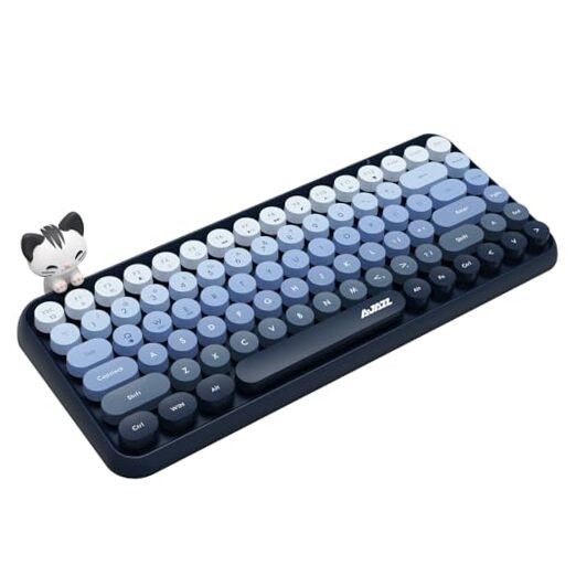 308i Wirelesstooth Keyboard, Retro Typewriter Design with Gradient Blue