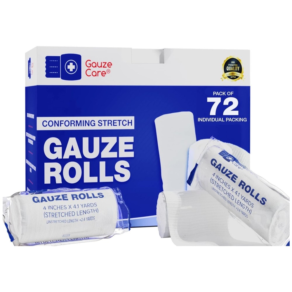 High-Quality Stretch Gauze Wraps - 72 Rolls
