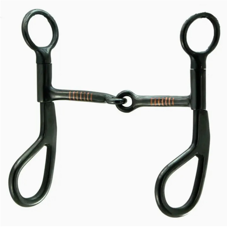 Black Iron Training Bit – Jointed Mouth with Copper Inlay