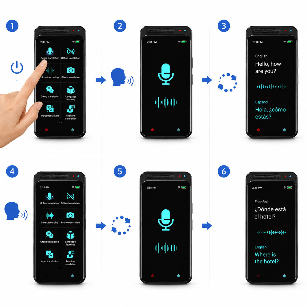 Language Translator Device 138 Languages Real Time 4.1" Touch Offline