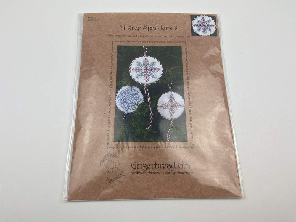 Gingerbread girl Filigree Sparklers 2 Ornament Needlepoint Pattern