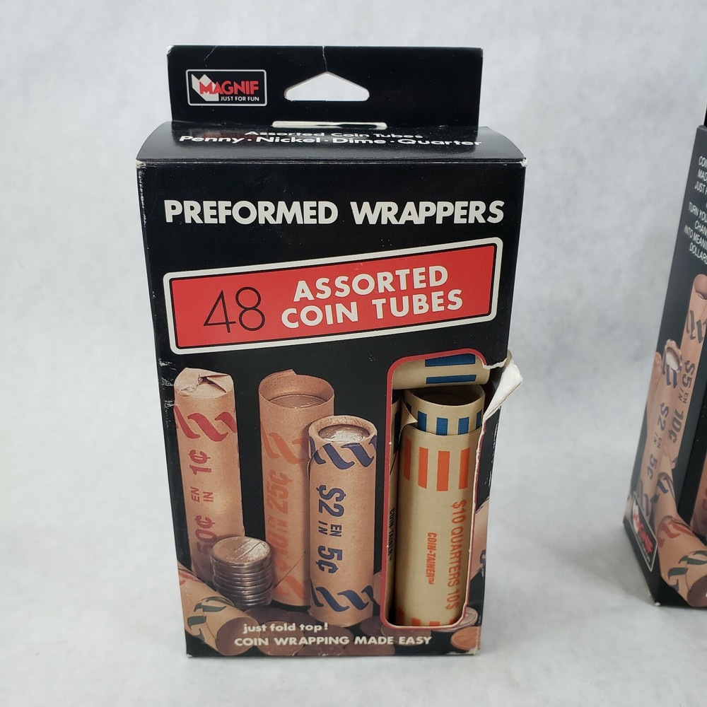 Magnif 4610 Preformed Coin Wrappers Assorted 48 Count + Extra