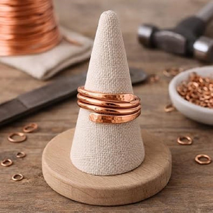 Solid Pure Copper Minimalist Healing Ring, Handmade, Unisex, Wrap Band Ring