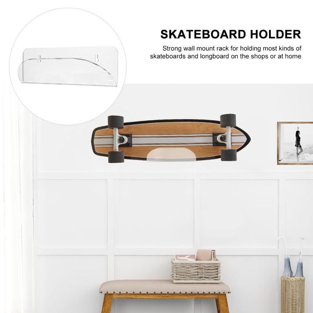 Skateboard Storage Rack Acrylic Wall-mounted Skateboard Display Stand Bracket