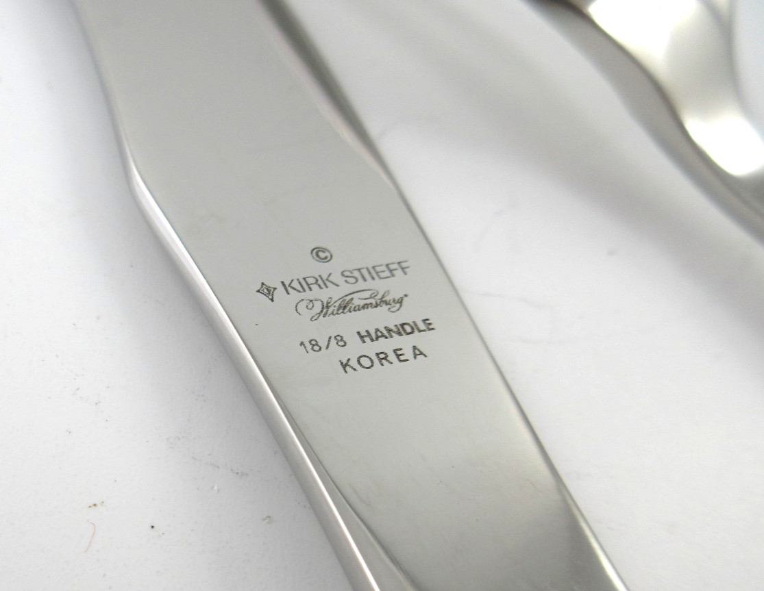 Kirk Stieff WILLIAMSBURG ROYAL SHELL 5 Piece Place Setting Stainless Flatware