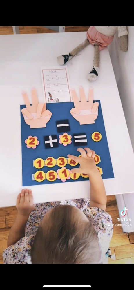 Montessori Educational Toy. Finger Counting Math Manipulative. Math Center.